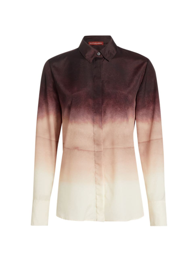 Altuzarra Chika Dip-dyed Silk Shirt In Ivory Colorscape