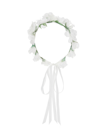 Monnalisa Kids'   Crown Of Flowers In Cream