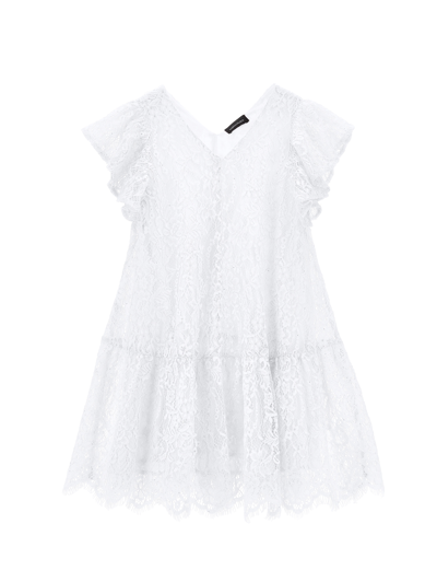Monnalisa Kids'   Low Waist Lace Dress In White