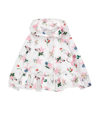 Monnalisa Star Print Windproof Jacket In White + Rosa Fairytale