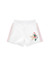 Monnalisa Fleece Shorts With Studs In White + Rosa Fairytale
