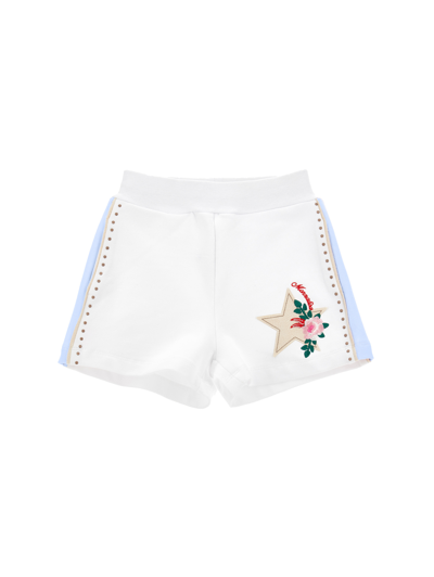 Monnalisa Kids'   Fleece Shorts With Studs In White