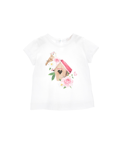 Monnalisa Kids'   Bird Print T-shirt In White