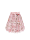 Monnalisa Long Tulle Skirt In Fairytale + Multicolor