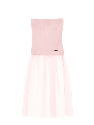 Monnalisa Kids'   Viscose And Tulle Skirt In Rosa Fairy Tale