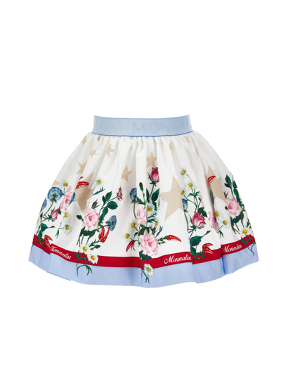 MONNALISA MONNALISA  FLORAL PRINT POPLIN SKIRT