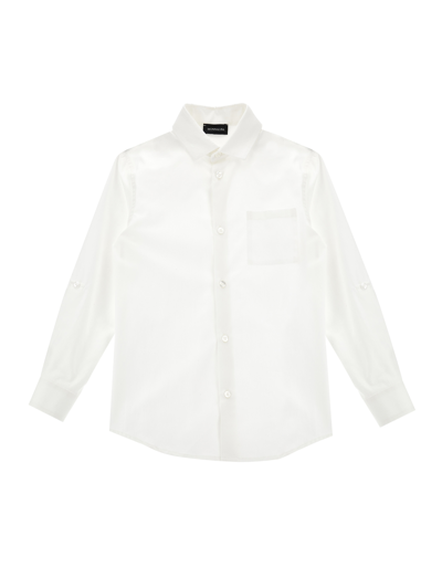 Monnalisa Kids'   Poplin Shirt With Breast Pocket In Cream