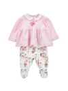 Monnalisa Two-piece Cotton Suit In Rosa Fairy Tale