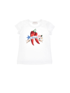 Monnalisa Organic Cotton T-shirt With Hot Pepper Print In White