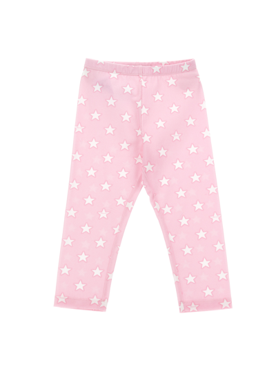 Monnalisa Kids'   Stars Jersey Leggings In Rosa Fairy Tale