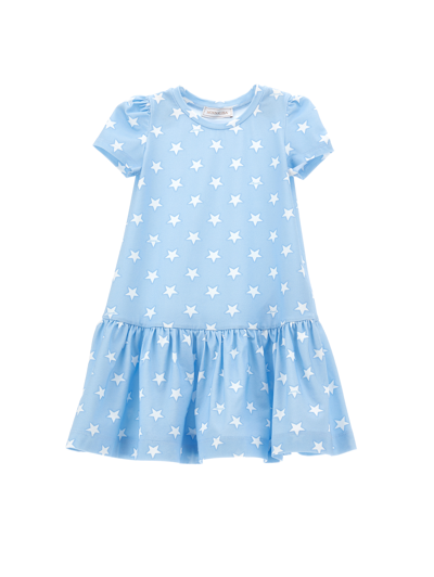 Monnalisa Babies'   Stars Jersey Dress In Light Blue