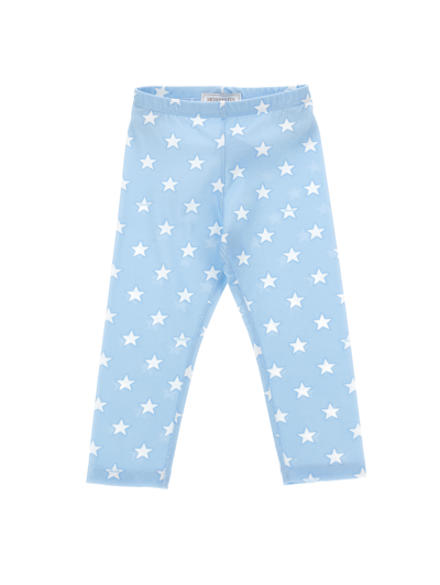 Monnalisa Kids'   Stars Jersey Leggings In Light Blue