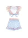 Monnalisa Star-print Ruffled Shorts Set In Multi