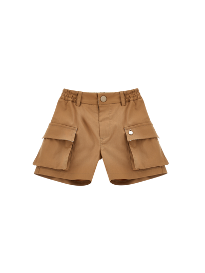 Monnalisa Kids'   Stretch Batavia Bermuda Shorts In Caramel