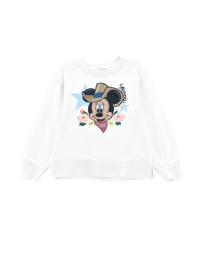 Monnalisa Kids'   Minnie Print Sweatshirt In White