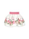 Monnalisa Popeline-rock Mit Vogelmotiv In White + Multicolor