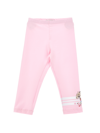 Monnalisa Cotton Jersey Leggings In Rosa Fairy Tale
