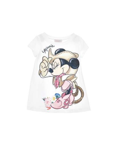 Monnalisa Kids'   Minnie Print Maxi T-shirt In White