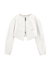 Monnalisa Coated Fabric Jacket In Cream