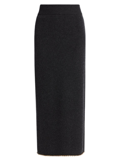 Totême Women's Wool-cashmere Chainlink Maxi Skirt In Charcoal