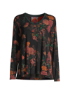 JOHNNY WAS WOMEN'S AMAPOLA FLORAL LONG-SLEEVE SWING T-SHIRT