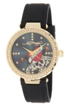 I TOUCH ED HARDY SILICONE STRAP WATCH, 36MM