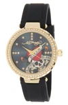 I Touch Ed Hardy Silicone Strap Watch, 36mm In Matte Black