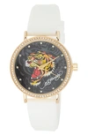 I Touch Ed Hardy Silicone Strap Watch, 38mm In Matte White