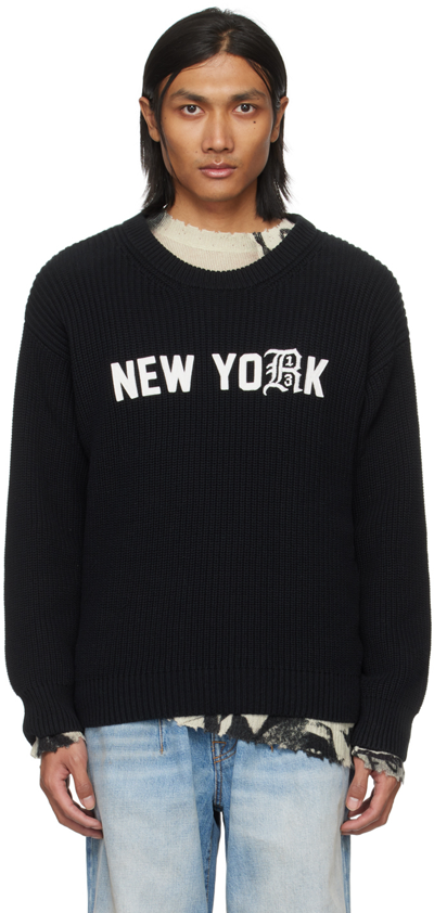 R13 Black 'new York' Sweater