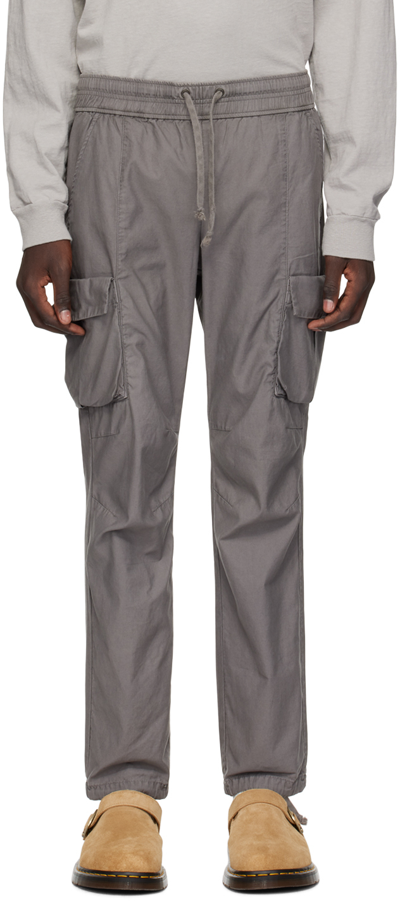 John Elliott Gray Relaxed Fit Cargo Pants In Charcoal