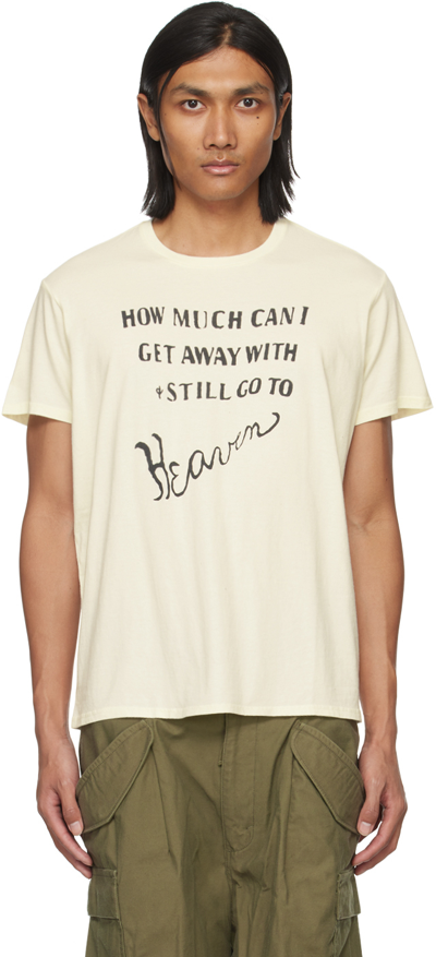 R13 Off-white 'how Much Can I Get Away With' T-shirt In Ecru