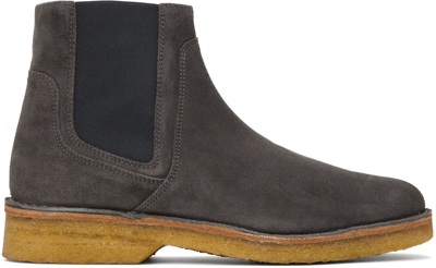 A.p.c. Gray Theodore Chelsea Boots In Laf Asphalte