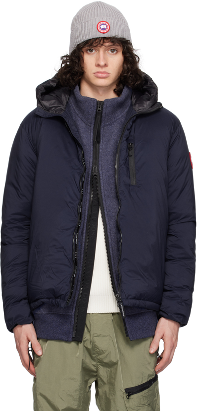 Canada Goose Navy Lodge Down Jacket In Atlantic Nvy