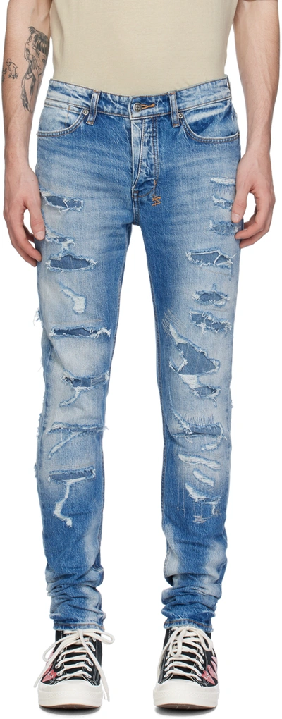 Ksubi Blue Van Winkle Tektonik Dialled Jeans In Denim