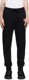 Canada Goose Men Black Cotton Logo Patch To The Front Elasticated Ankles Elasticated Drawstring Wais In Black - Noir
