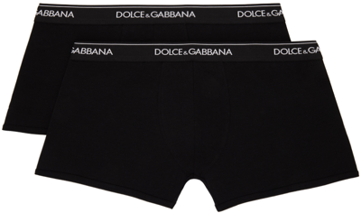 Dolce & Gabbana Two-pack Black Boxers In Nero