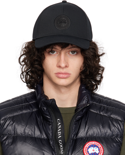 Canada Goose Black Tonal Cap In Black - Noir