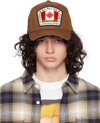 DSQUARED2 BROWN CANADIAN FLAG BASEBALL CAP