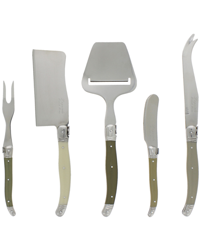 French Home 5pc Laguiole Mist Cheese Knife In Green