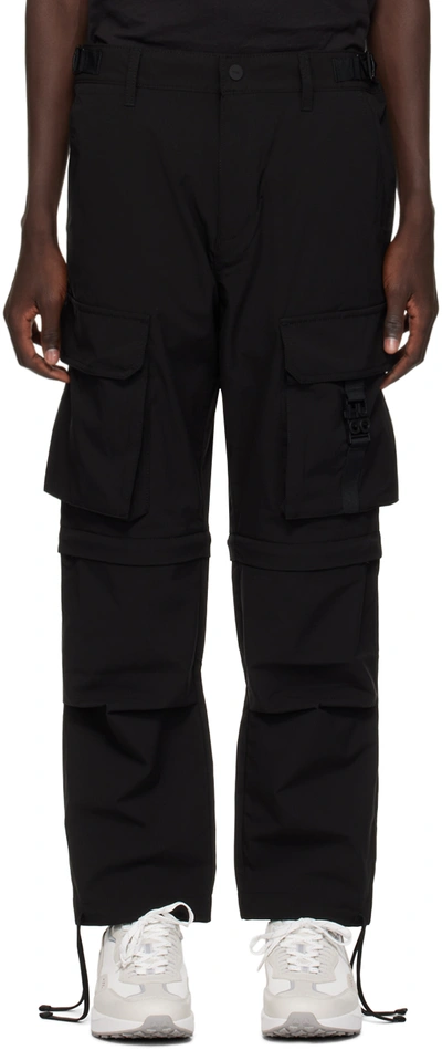 Hugo Black Zip-off Cargo Pants In Black 001