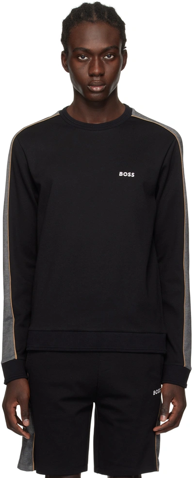 Hugo Boss Black Embroidered Sweatshirt In Black 001