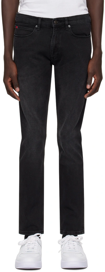 Hugo Black Faded Jeans In Charcoal 010