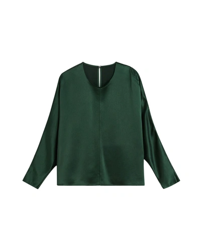 By Malene Birger Women's Odelleys Shiny V-neck Top In Green