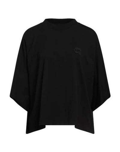 Karl Lagerfeld Woman T-shirt Black Size M Cotton
