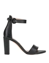 L'amour By Albano Woman Sandals Black Size 6 Textile Fibers