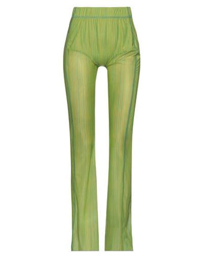 Avavav Woman Pants Green Size M Polyester, Elastane