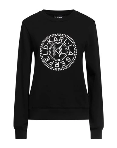 Karl Lagerfeld Woman Sweatshirt Black Size L Organic Cotton