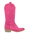 Divine Follie Woman Boot Fuchsia Size 9 Leather In Pink