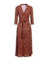 Siyu Woman Midi Dress Brown Size 10 Viscose, Elastane