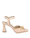 MARIAN MARIAN WOMAN SANDALS BEIGE SIZE 8 LEATHER